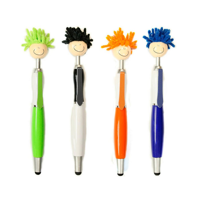 2 PCS Touch Screen Pen 3-in-1 Universal Stylus Duster Cleaner Techie Tom Mop Top