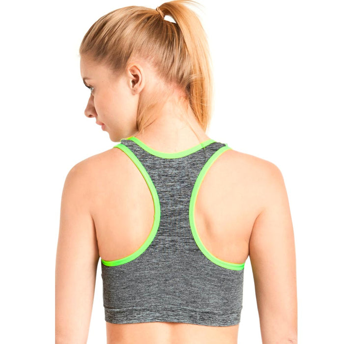 3pc Womens Seamless Sports Bra Racerback Padded Yoga Gym Stretch Soft One Size