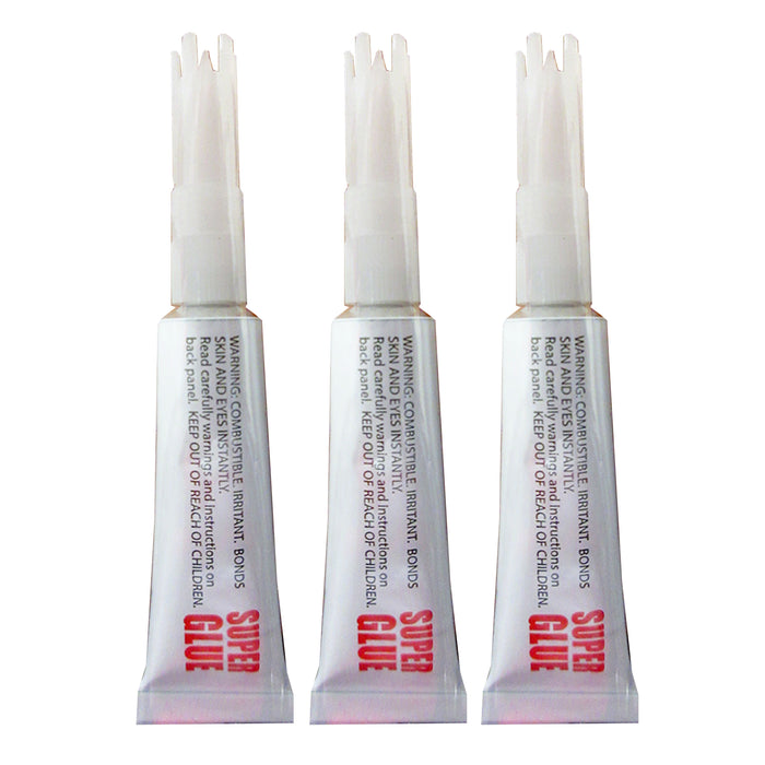 3 Pc Super Strong Glue Adhesive Precision Tip Instant Bond For Metal Dries Clear