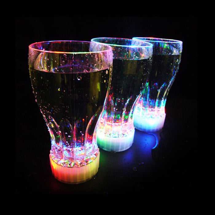 4 Light Up Led Cola Glass Flashing Party Cup Blinking Drink Shot Bar Club 11oz