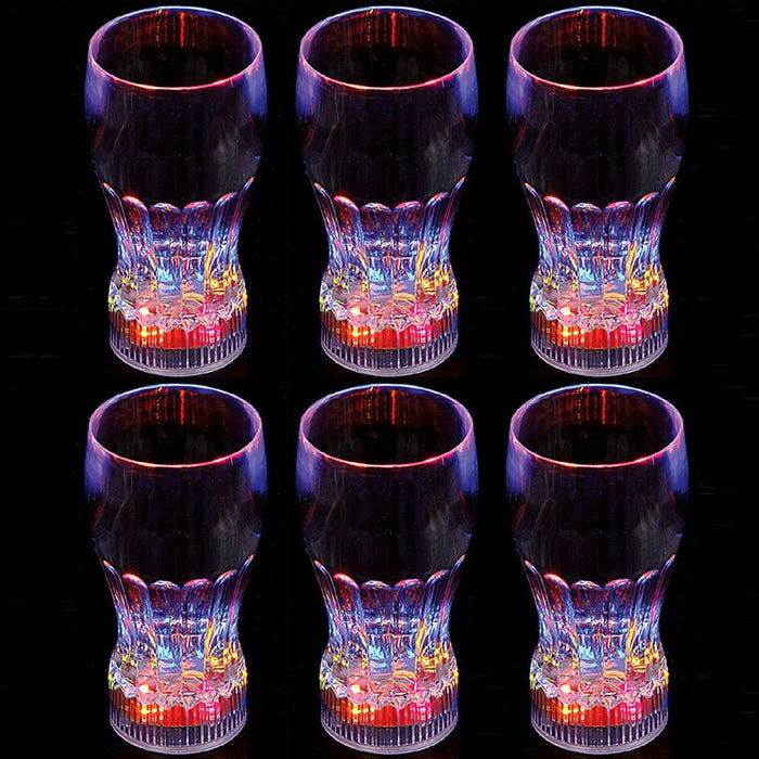 6 LED Flashing Light Up Cola Glass Party Cup Blinking Drink Bar Party Gift 11oz