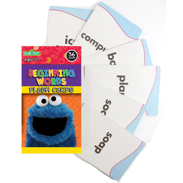 4 Sesame Street Flash Cards Beginning Words Numbers Colors Shapes Alphabet ABC !