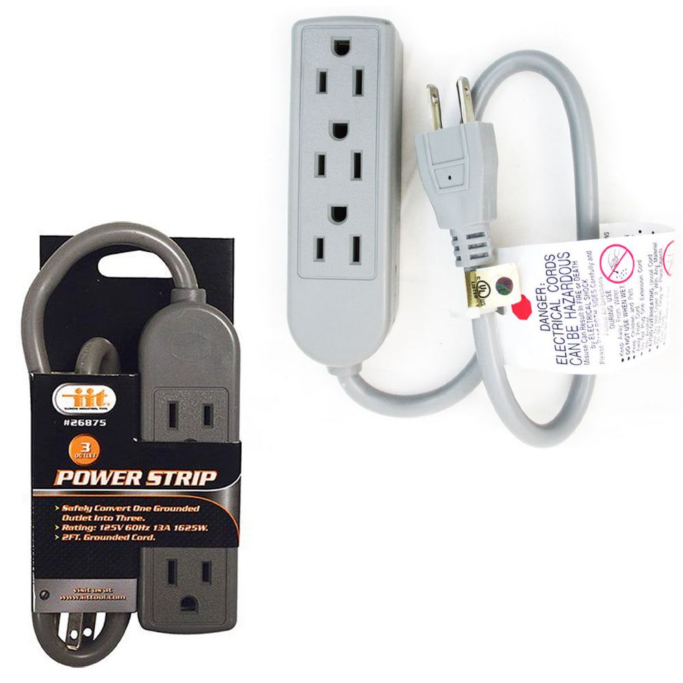 Extension Cord 3 Outlet Power Strip Grounded Office Home 125V 60Hz 13A
