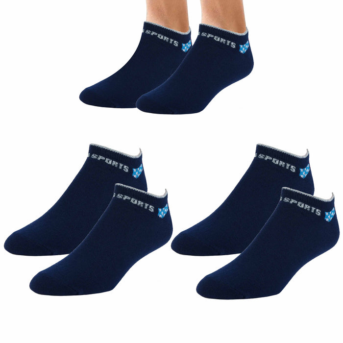 2 Pairs No Show US Sport Socks Men Cushion Crew Athletic Basketball 10-13 Navy