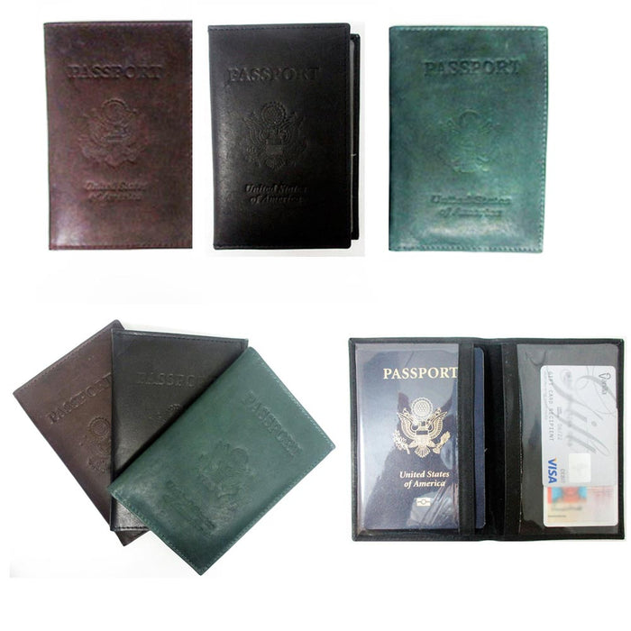 3 Usa Passport Holder Organizer Card Case Protector Leather Cover Travel Wallet