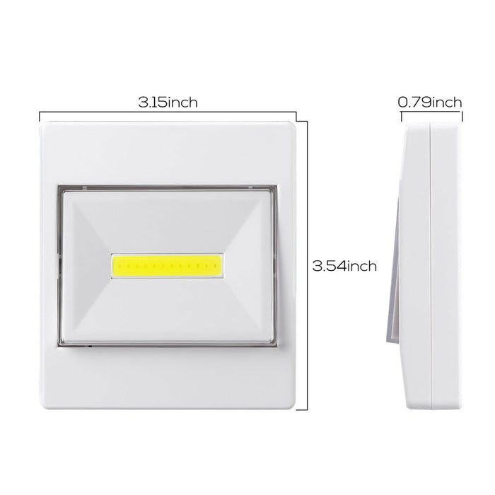 2Pc COB LED Magnetic Wall Night Light Battery Operated Cordless Switch Cabine