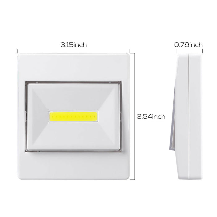 Cob LED Wall Lamp Switch Wireless Battery Operated Closet Cordless Night Light