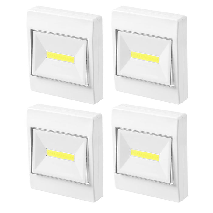 4 Pc Wall Light Cob Touch Wireless Closet Cordless Night Light Battery Operated