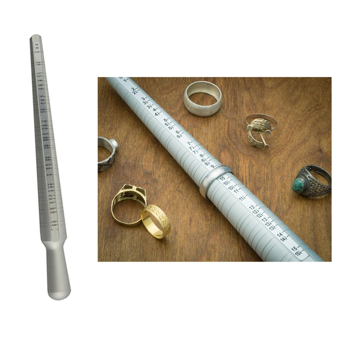 Ring Sizer Universal Aluminum Stick 1-15 Gauge Size Jewelers Mandrel Jewelry New