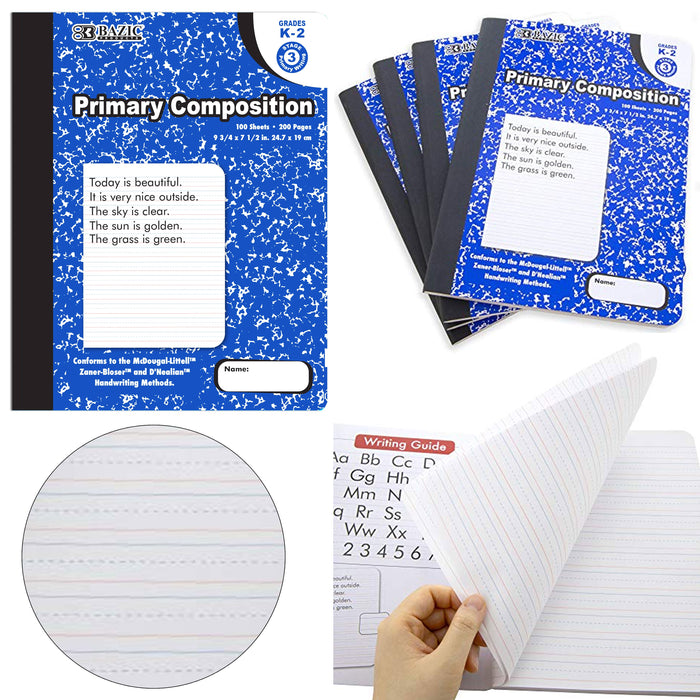 4 Primary Composition Journal Books School Stage 3 Handwriting Notebook Supplies