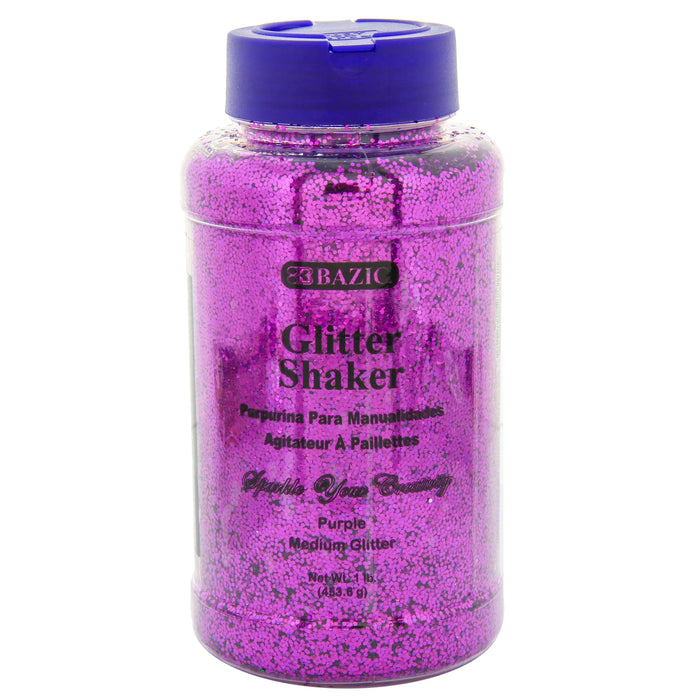 BAZIC Purple Glitter Shaker 16oz Jar 1lb Art Project Crafts Sparkle Party Decor