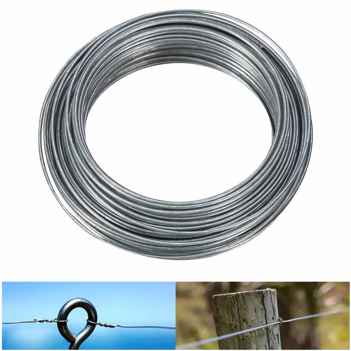 14-Gauge Galvanized Steel Wire 32.8ft Multi Purpose Welded Fencing Garden Cable