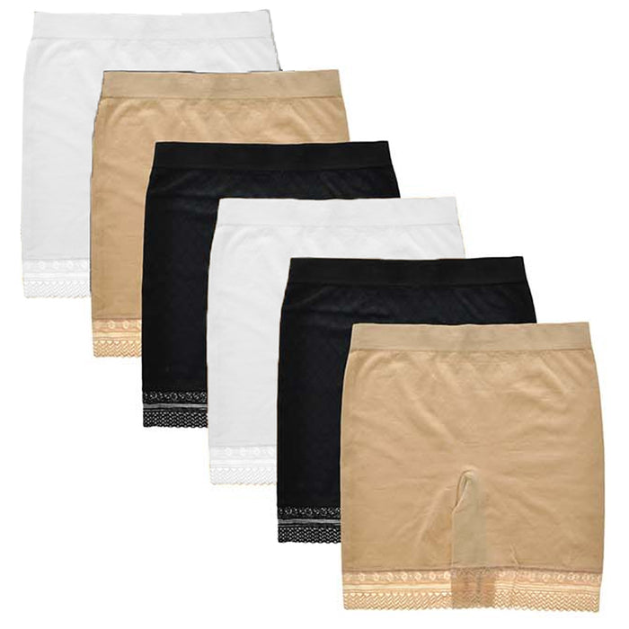 6 Lace Trim Legging Shorts Women Lady Fashion Safety Pant Yoga Seamless One Size