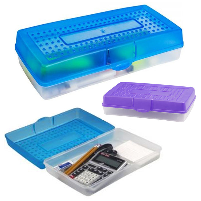 Multi Purpose Pencil Box School Supplies Durable Plastic Organizer Utility Case