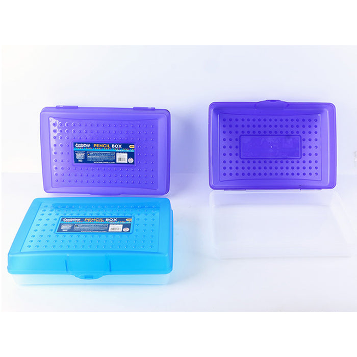 AllTopBargains Multi Purpose Pencil Box School Supplies Durable Plastic Organizer Utility Case