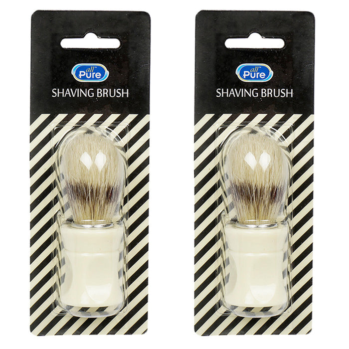 2pc Shaving Brush Perfect Shave Barber Hard Plastic Handle Badger Hair Soft Feel