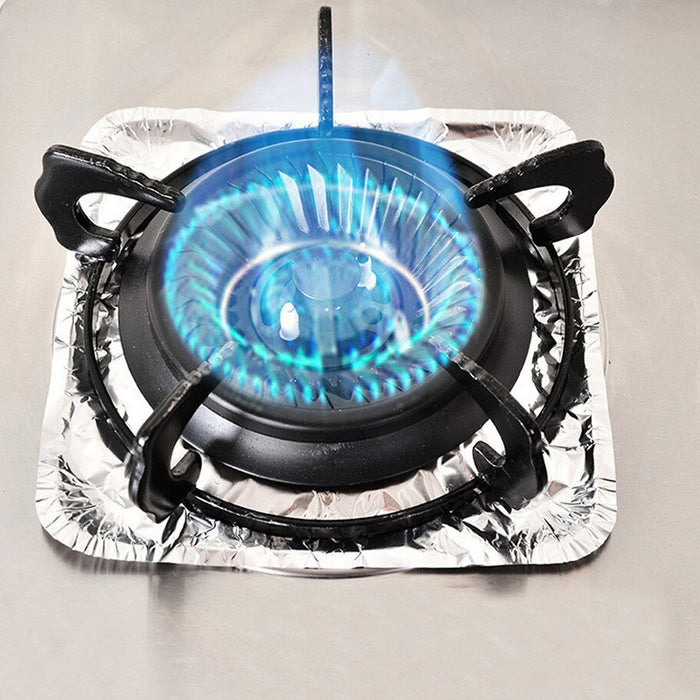 40 Square Gas Liners Aluminum Foil Burner Bib Covers Disposable Wholesale 7.7"