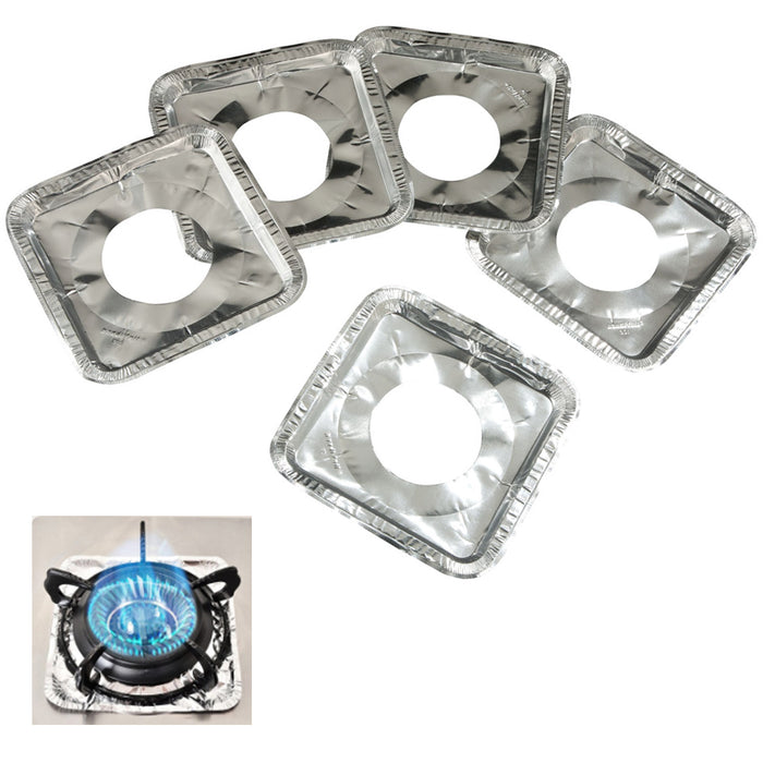 40 Square Gas Liners Aluminum Foil Burner Bib Covers Disposable Wholesale 7.7"