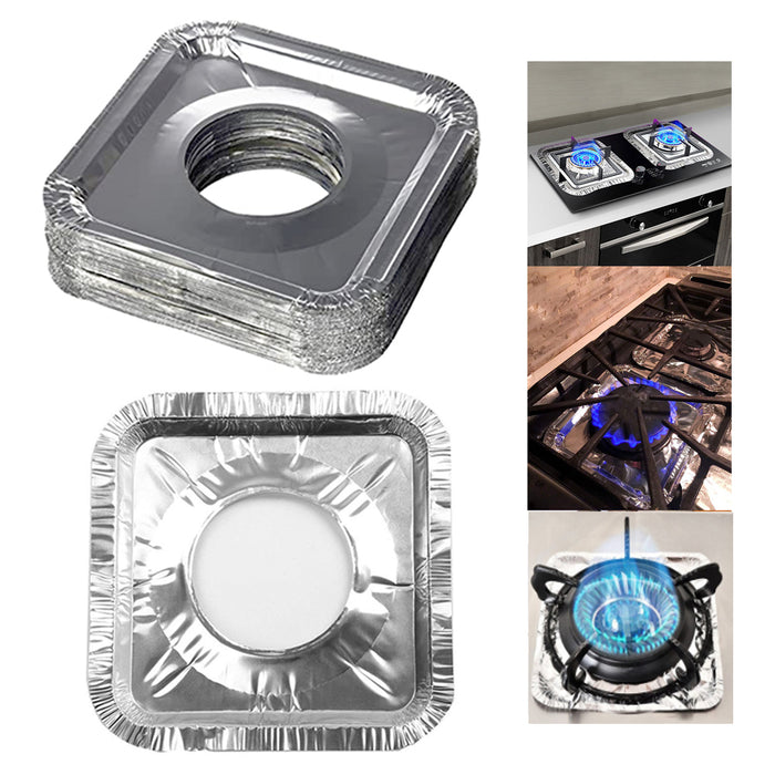 40 Square Gas Liners Aluminum Foil Burner Bib Covers Disposable Wholesale 7.7"