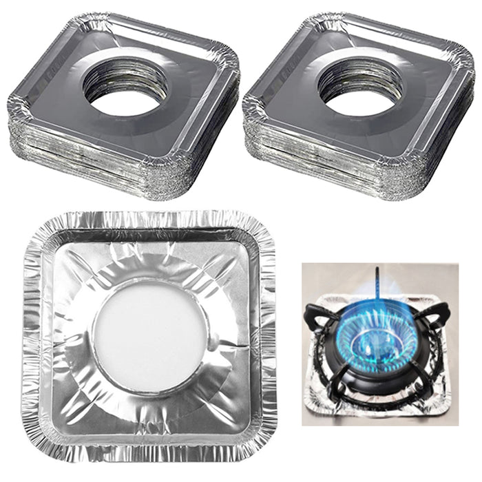 80 Square Gas Liners Aluminum Foil Burner Bib Covers Disposable Wholesale 7.7"