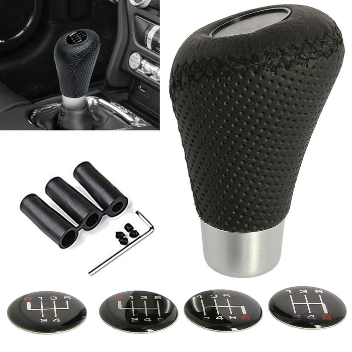 Black Shift Knob 6 Speed Manual Transmission Vehicles Gear Shifter Universal Fit
