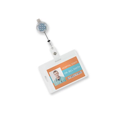 2 Reel Retractable ID Badge Holder Nurse Airline Badge Lanyard Name Tag Key Card