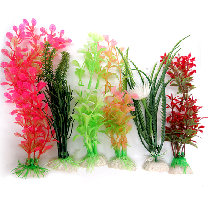 cheap aquarium plastic plants 4pc Aquarium Artificial Plants Fish Tank Plastic Grass Decorations Terrariums 6"