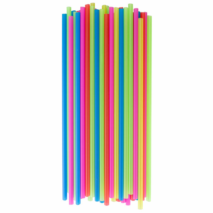 500ct Neon Straws Coffee Stirrers 7.5" Plastic Drink Sticks Cocktail Bar Sip Mix