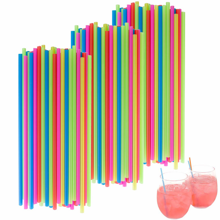 1000 Neon Cocktail Party Mix Drinks Sticks Stirrers Straws 7.5" Coffee Stir Sip