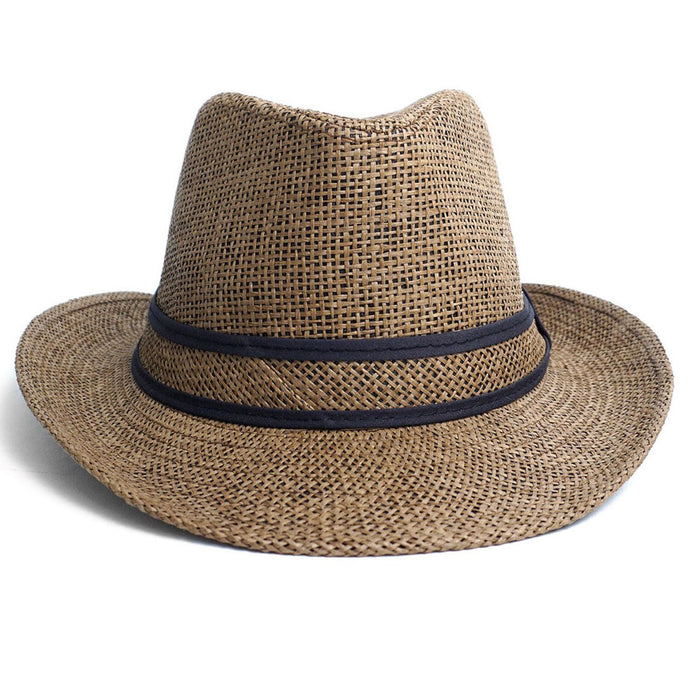 Beach Classic Trilby Short Brim Fedora Hat Band Cuban Cap Summer Men Women L/XL