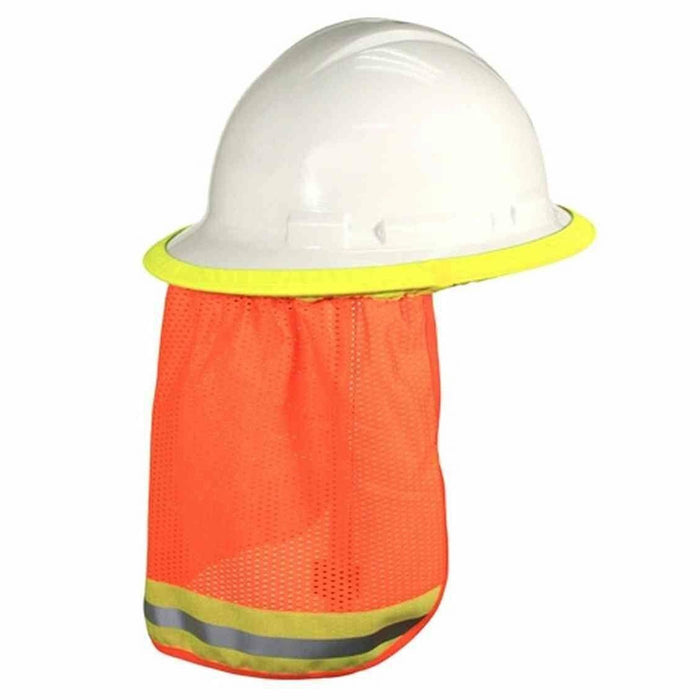 2PC Safety High Visibility Neck Sun Shade Hard Hat Mesh Shield Flame NFPA 701