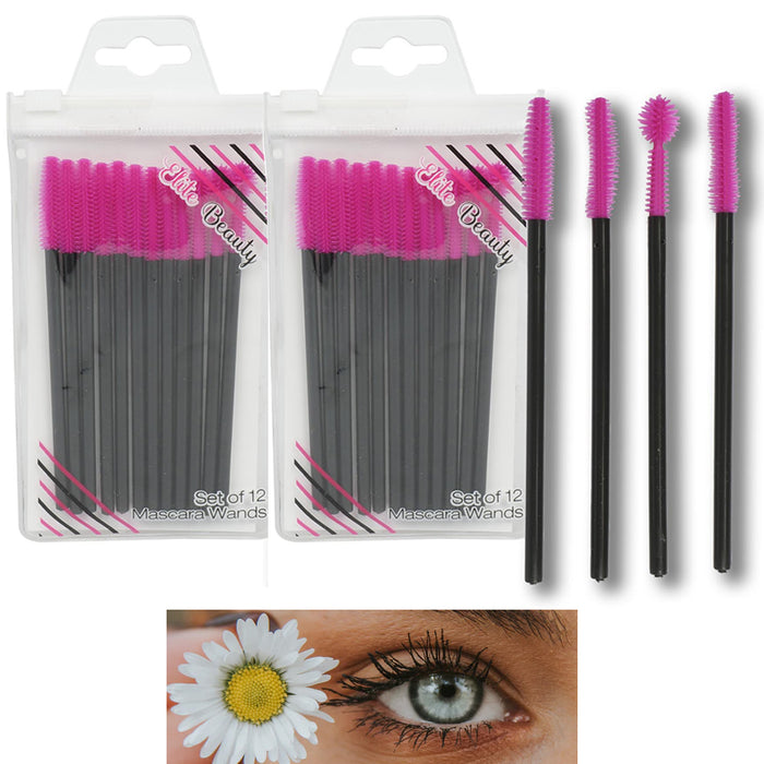 24 Silicone Mascara Wands Disposable Makeup Brushes Extension Lashes Applicator