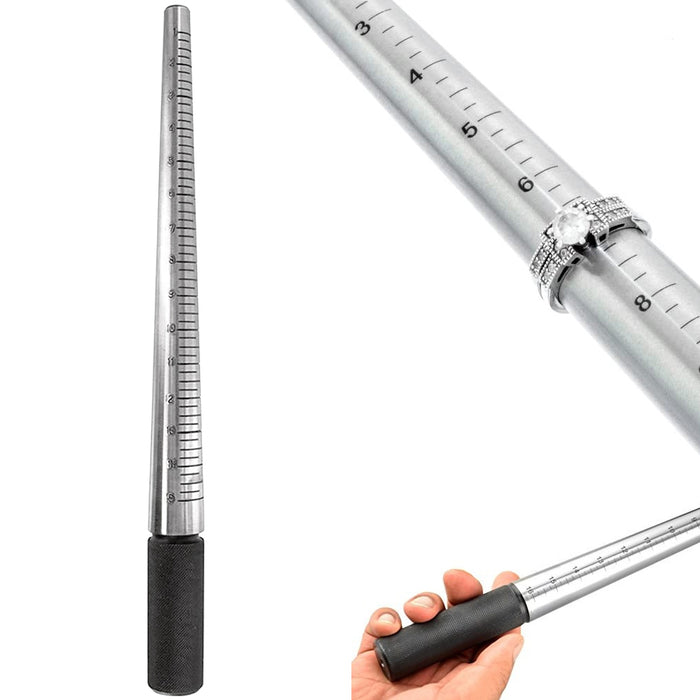 1 Steel Ungrooved Ring Mandrel Marked Sizer Gauge Jewelers Sizing Jewelry Tool