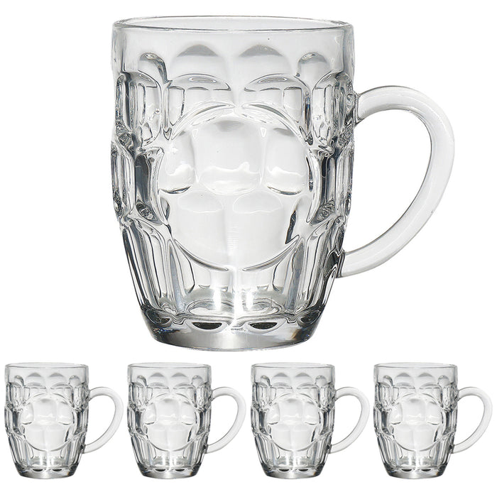 5 Pilsner Glass Cups 16 Oz Clear Coffee Mug Tea Soup Beer Set Hot Cold Beverage