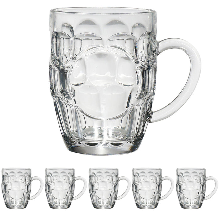 Set of 6 Pilsner Glasses Clear 16 Oz Beer Glass Cups Coffee Tea Mug Hot Cold