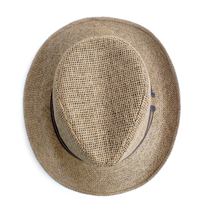 Beach Classic Trilby Short Brim Fedora Hat Band Cuban Cap Summer Men Women L/XL