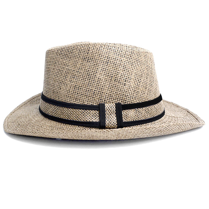 Beach Classic Trilby Short Brim Fedora Hat Band Cuban Cap Summer Men Women L/XL