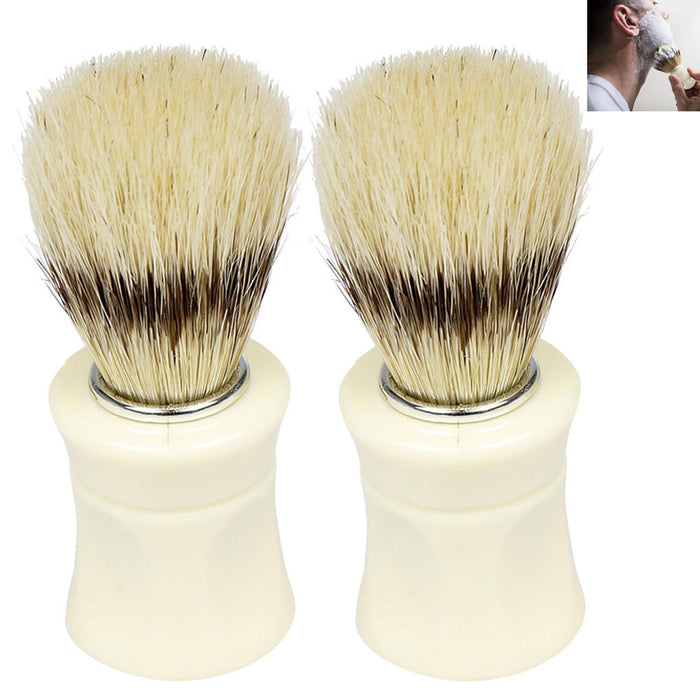 2pc Shaving Brush Perfect Shave Barber Hard Plastic Handle Badger Hair Soft Feel