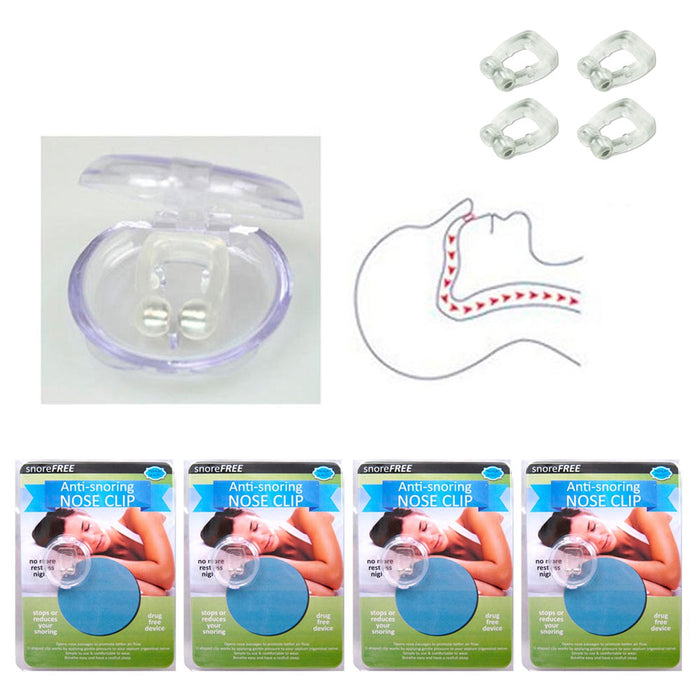 4 Pc Anti Snoring Nose Clips Stop Snore Free Sleep Aid Guard Night Device Tv