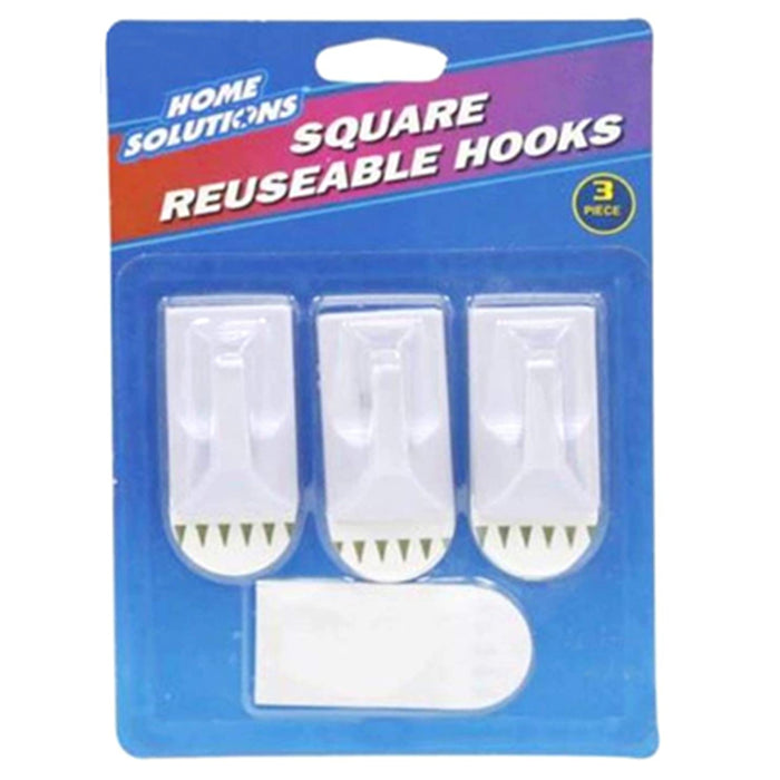 9 x Removeable Reusable Wall Mount Hooks Strong Adhesive Holder Sticky Hanger !!