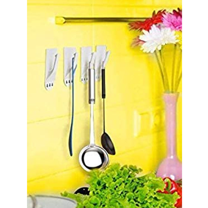 6 x Removeable Reusable Wall Mount Hooks Strong Adhesive Holder Sticky Hanger !!