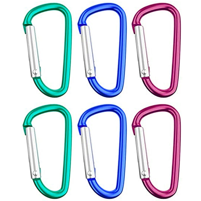8 Aluminum Carabiner Large D-Ring Snap Hook Key Chain Cushion Grip Colors 2 3/4"