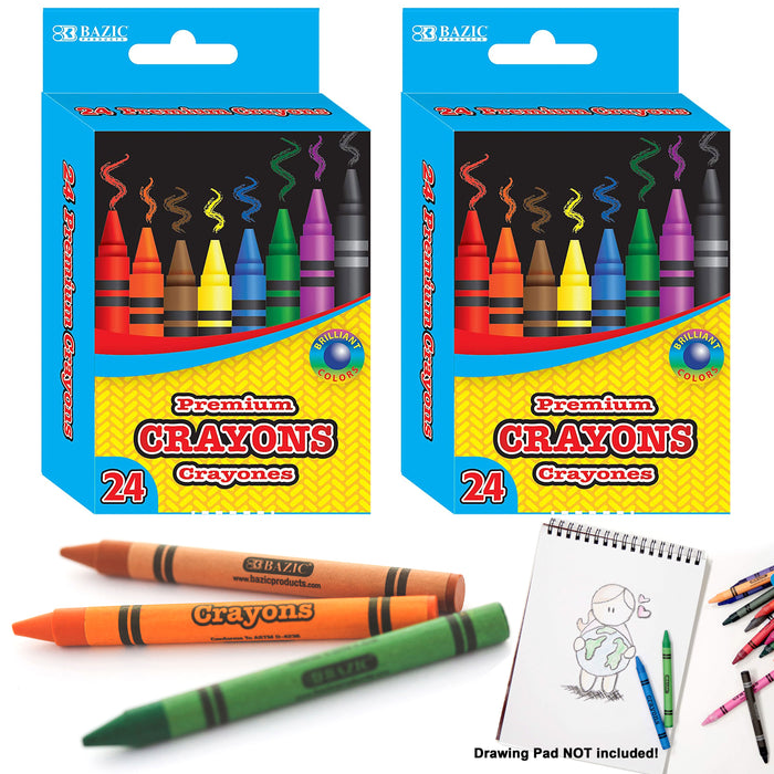 48 Premium Crayons High Quality Colors Kids Art Craft Coloring Non Toxic School