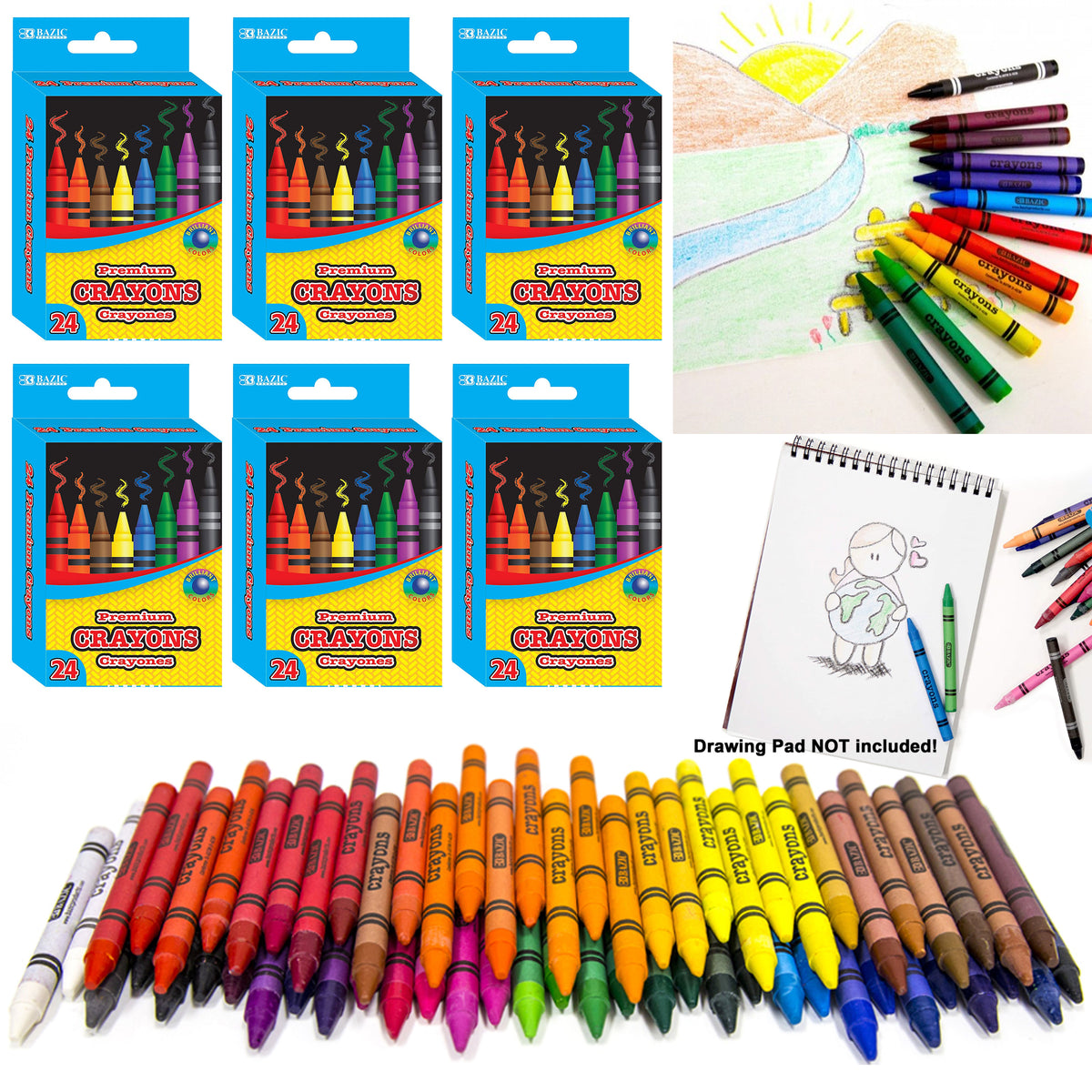 144 High Quality Crayons Premium Colors Coloring Non Toxic School Kids Art Craft