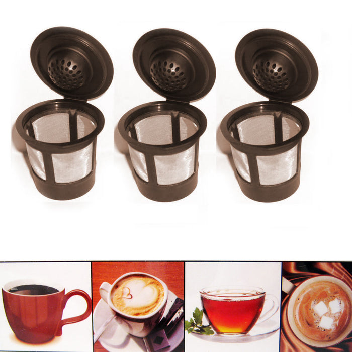 3 Reusable Single Cup Keurig Solo Filter Pod K-Cup Coffee Stainless Mesh Generic