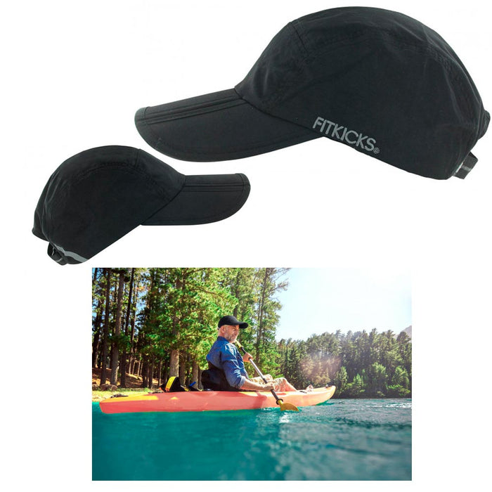 2 FitKicks Folding Baseball Cap Hat Pocket Visor Fishing Hiking One Size UPF 50+