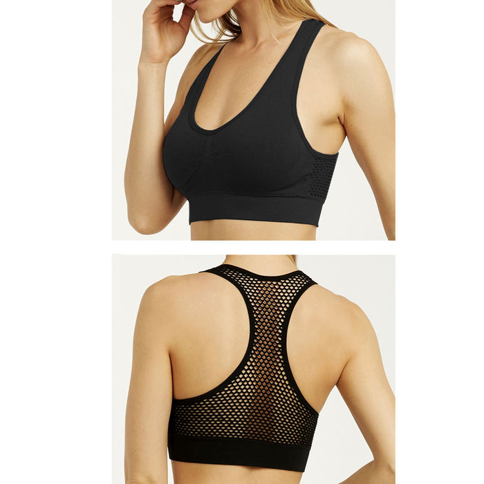 3 Pc Womens Sports Bra Fitness Stretch Workout Seamless Padded Bounce Yoga New