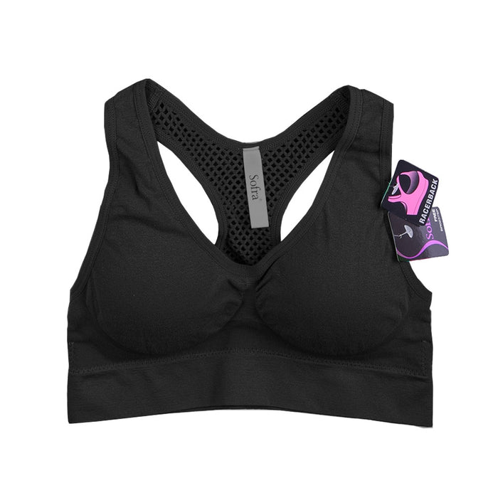 6 Pack Women Sports Bra Yoga Fitness Stretch Workout Tank Top Seamless Padded