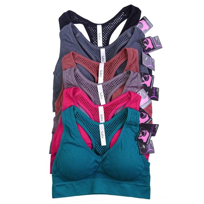 3 Pc Womens Sports Bra Fitness Stretch Workout Seamless Padded Bounce Yoga New