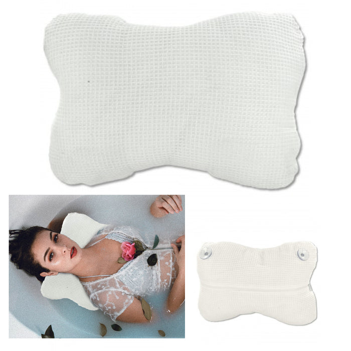1 X Soft Cloth Bath Pillow Spa Hot Tub Soft Support Neck Relax Lounge Cushion
